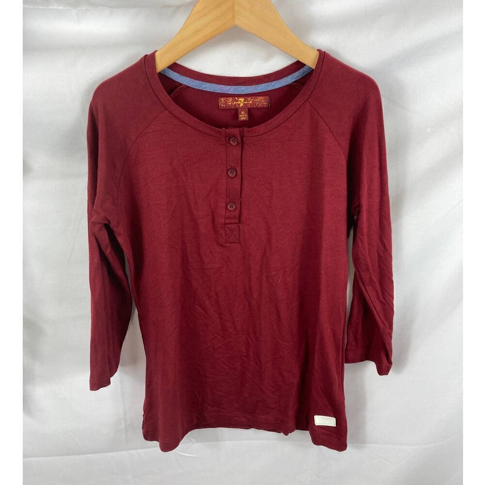 4/$25 NWOT 7 for all mankind maroon henley XL